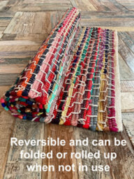 Second Nature Online Kadam Geometric Rainbow Rug Multicolour And Reversible / 60 Cm X 210 Cm - thumbnail 7