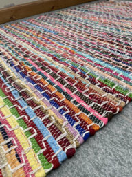 Second Nature Online Kadam Geometric Rainbow Rug Multicolour And Reversible / 60 Cm X 210 Cm - thumbnail 4
