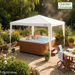Garden Universe Gazebo 3M X 3M In White With Walls And A Steel Frame, Marquee Canopy Party Tent Gaz02-White - thumbnail 5