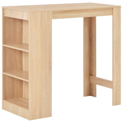 Berkfield Bar Table With Shelf Oak 110X50X103 Cm - image 1