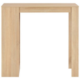 Berkfield Bar Table With Shelf Oak 110X50X103 Cm - thumbnail 2