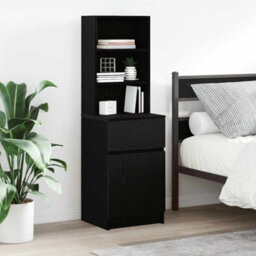 Berkfield Bedside Cabinet Black 39X35X125 Cm Engineered Wood