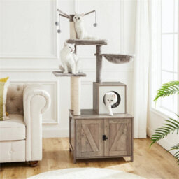 2-In-1 Cat Tree With Litter Box Enclosure Cat Condo With Scratching Posts - thumbnail 5