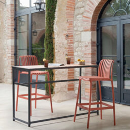 Wyld And Coco Light Red Armless Dining Bar Chairs Set Of 2 With Detachable Base For Indoor And Outdoor Use Modern - thumbnail 2