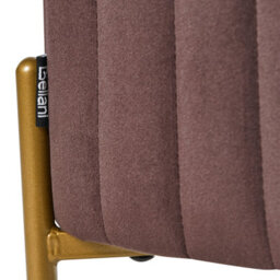 Wyld And Coco Glamour Velvet Footstool 47 X 47 Cm Dark-Brown Velvet With Gold Legs - thumbnail 6