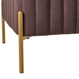 Wyld And Coco Glamour Velvet Footstool 47 X 47 Cm Dark-Brown Velvet With Gold Legs - thumbnail 7