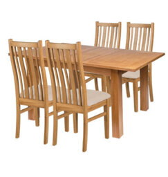 Hallowood Furniture Camberley Oak Butterfly Extending Dining Table With 4 Premium Oak Chairs With Beige Seat Pad - thumbnail 8