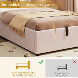 Modernluxe 3Ft Single Bed, 90X190 Cm, Ottoman Bed, Children's Bed, With Slatted Frame And Headboard, Wooden Slats, Velvet, Pink - thumbnail 8