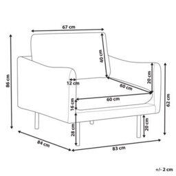 Beliani Armchair Vinterbro Chenille Golden Brown - thumbnail 3