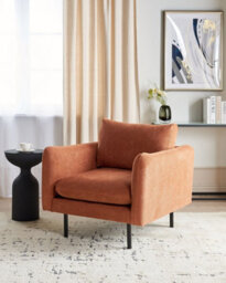 Beliani Armchair Vinterbro Chenille Golden Brown - thumbnail 2