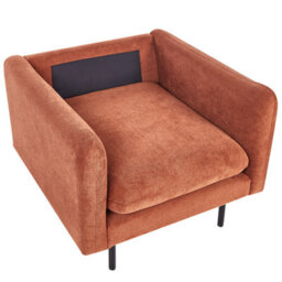 Beliani Armchair Vinterbro Chenille Golden Brown - thumbnail 6