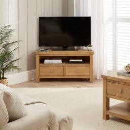 The Furniture Market Marbury Oak Corner Tv Unit Stand Up To 50 Widescreen Tv Size - thumbnail 2