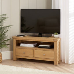 The Furniture Market Marbury Oak Corner Tv Unit Stand Up To 50 Widescreen Tv Size