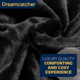 Dreamcatcher Blanket Throw Soft Faux Fur 160 X 130Cm Black Fleece Overblanket Fluffy Blanket  For Sofa & Beds - thumbnail 4