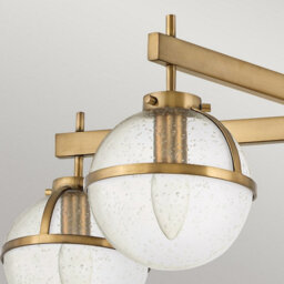 Luminosa Lighting Luminosa Hollis 5 Light Multi Arm Semi Flush Ceiling Lamp, Heritage Brass Ip44 - thumbnail 2