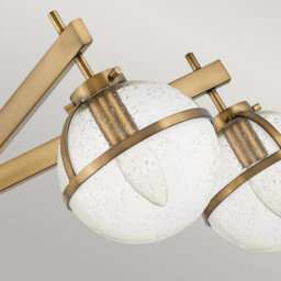 Luminosa Lighting Luminosa Hollis 5 Light Multi Arm Semi Flush Ceiling Lamp, Heritage Brass Ip44 - thumbnail 4