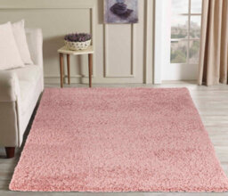 Desire Rugs Plain Living Room Shaggy Area Rugs Baby Pink 60X110 Cm - thumbnail 1