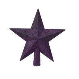 Decoris Fig Purple Christmas Tree Topper Star Purple Glitter Tree Decoration 19Cm - thumbnail 2