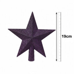 Decoris Fig Purple Christmas Tree Topper Star Purple Glitter Tree Decoration 19Cm - thumbnail 4