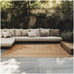 Tectake Rug Glim Made Of Natural Jute Fibres In A Boho Style For Indoor And Outdoor Use 160 X 230 Cm - Brown - thumbnail 1