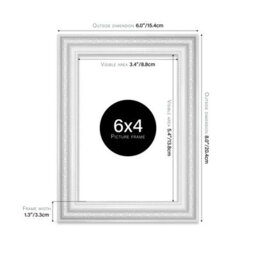6X4 White Ornate Picture Frame (15.2 X 10.2Cm) Poster, Photo, Artwork, Gallery Wall Or Print - thumbnail 2