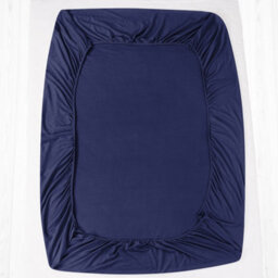 Ameha 100% Cotton Jersey Fitted Sheet Navy Soft Anti Allergy 30Cm Extra Deep Easy Care King Bed Sheets 150 X 200 Cm - thumbnail 7