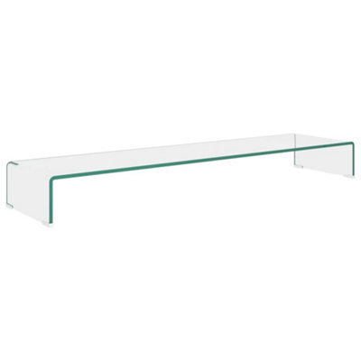 Berkfield Modern Tv Stand/monitor Riser Glass Clear 120X30X13 Cm - image 1