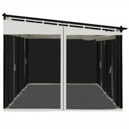 Walplus Gazebo With Mesh Walls Cream 6X3 M Steel - thumbnail 5