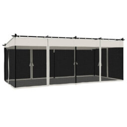 Walplus Gazebo With Mesh Walls Cream 6X3 M Steel - thumbnail 6