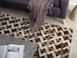 Beliani Rug Tuglu Brown 140 X 200 Cm Leather - thumbnail 2