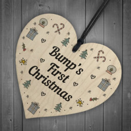 Red Ocean Handmade Bumps First Christmas Wooden Heart Babys 1St Christmas Gift New Baby Gift - thumbnail 6