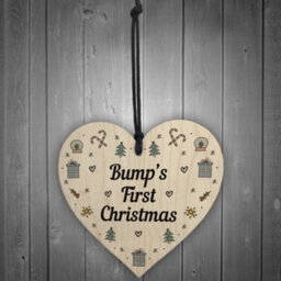 Red Ocean Handmade Bumps First Christmas Wooden Heart Babys 1St Christmas Gift New Baby Gift - thumbnail 2