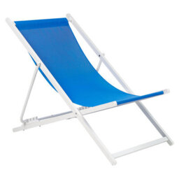 Beliani Folding Deck Chair Locri Ii Metal Blue - thumbnail 4