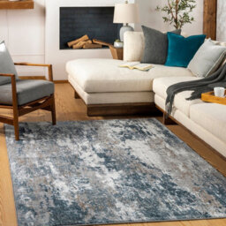 Livabliss Allegro-Abstract Blue Bleige Grey Modern Marble Living Dining Bedroom Rug 160 X 213 Cm Easy Care, Non Shedding - thumbnail 1