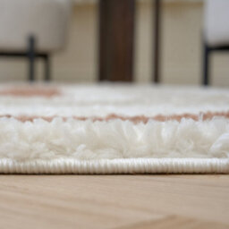 The Rugs Moodi Shaggy Light Beige/terra Slatefern Rug Runner Bordered Thick High Pile For Living Rooms, Bedrooms, Hallways - thumbnail 5