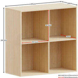 Lassic Vida Designs Durham Oak 2X2 Cube Storage Unit Storage Unit Bookcase Organiser - thumbnail 2