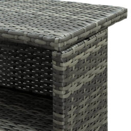 Berkfield 5 Piece Garden Bar Set With Cushions Poly Rattan Grey - thumbnail 9