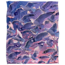 Royce Mcclure Evening Seagulls Silky Supersoft Blanket Multicoloured (152Cm X 127Cm) - thumbnail 1