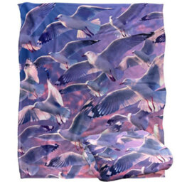 Royce Mcclure Evening Seagulls Silky Supersoft Blanket Multicoloured (152Cm X 127Cm) - thumbnail 2