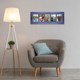 AK Frames 26X8 Purple Sleek Multi Photo Frame With Pompadour Mount - Holds 5 Apertures (5X) 6X4 Photos - thumbnail 3