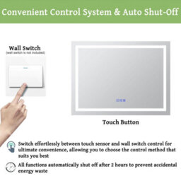 Maerts-E Bathroom Mirror With Led Lights And Bluetooth Speaker 700 X 500 mm 3 Colour Dimmable Lighting Anti-Fog Touch/wall Switch Control - thumbnail 6