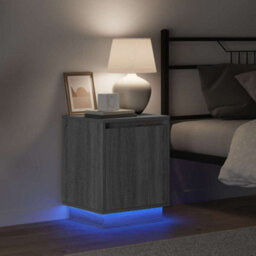Berkfield Modern Bedside Cabinets With Led Lights 2 Pcs Grey Sonoma 39X34,5X50 Cm - thumbnail 5