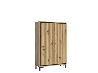 Arte Parii Highboard Cabinet In Oak Artisan - W890mm H1400mm D370mm, Classic And Functional - image 1