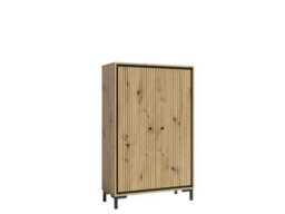 Arte Parii Highboard Cabinet In Oak Artisan - W890mm H1400mm D370mm, Classic And Functional - thumbnail 1