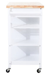 Premier Housewares Interiors By Premier Contemporary White Kitchen Trolley, Sturdy Kitchen Trolley For Entertaining Guests, Versatile Storge Trolley - thumbnail 3