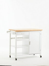 Premier Housewares Interiors By Premier Contemporary White Kitchen Trolley, Sturdy Kitchen Trolley For Entertaining Guests, Versatile Storge Trolley - thumbnail 5