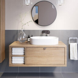 Affine Bathroom Wall Hung Vanity Unit Sink Cabinet Wash Basin Sink Storage Drawer 1100 - thumbnail 2