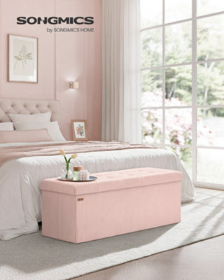 LEDREM Storage Ottoman, Foldable Ottoman Foot Rest, 38 X 110 X 38 Cm, Storage Bench, Loads Up To 300 Kg, For Living Room, Bedroom - image 1