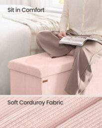 LEDREM Storage Ottoman, Foldable Ottoman Foot Rest, 38 X 110 X 38 Cm, Storage Bench, Loads Up To 300 Kg, For Living Room, Bedroom - thumbnail 4