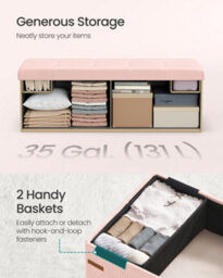 LEDREM Storage Ottoman, Foldable Ottoman Foot Rest, 38 X 110 X 38 Cm, Storage Bench, Loads Up To 300 Kg, For Living Room, Bedroom - thumbnail 6
